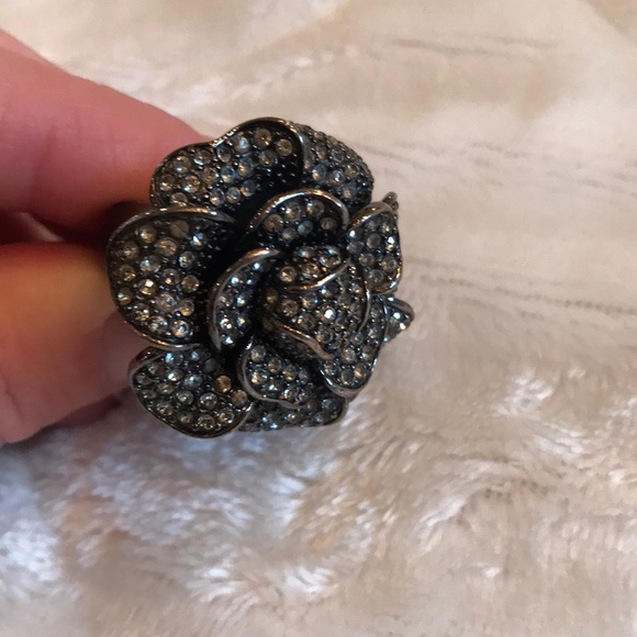 Ariella Collections Dark Grey Rhinestone Ring - Picture 5 of 8